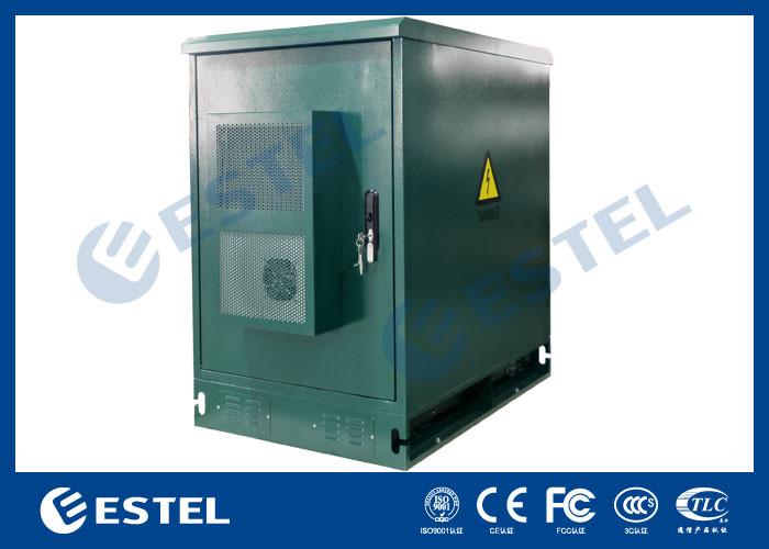 19' 랙 야외 통신 캐비닛 녹색 색상 500W 에어컨과 팬